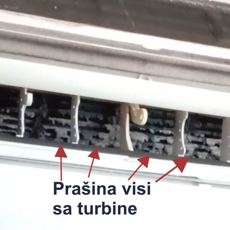 Nakupljena prašina na turbini klime koja nije čišćena više od 15 godina